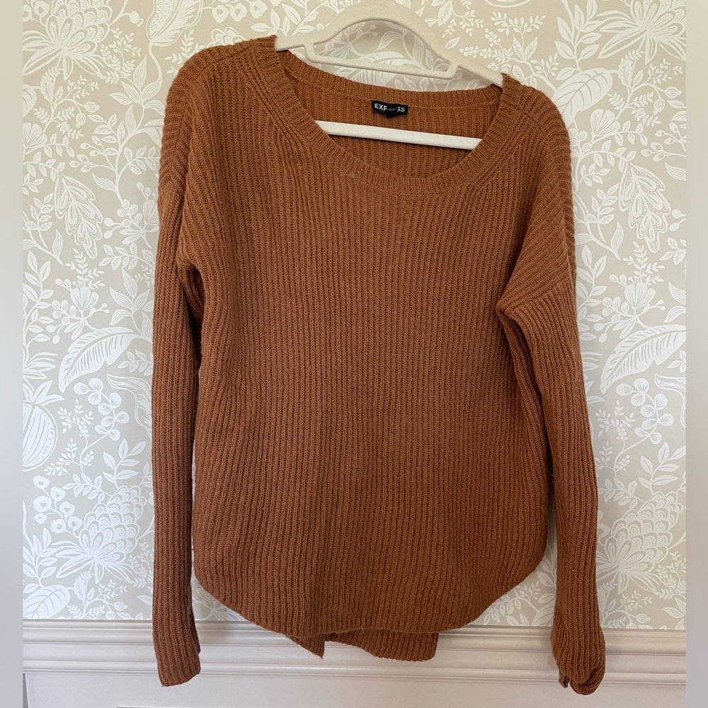Wide Neck Caramel Sweater - Size M